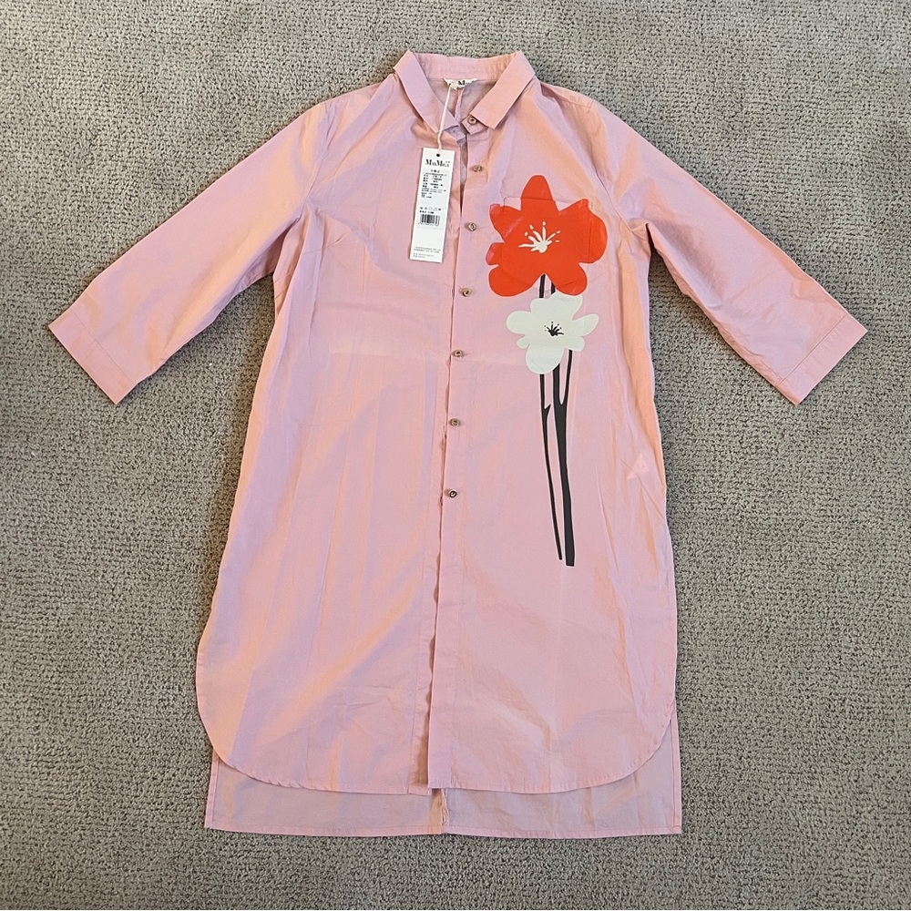 Pink Floral Shirt Dress